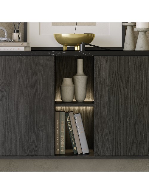 Madia 4 Ante Palissandro Nero Zaira 205x49x83h Prezzo