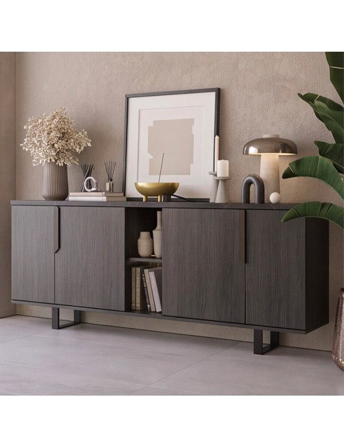 Madia 4 Ante Palissandro Nero Zaira 205x49x83h Prezzo