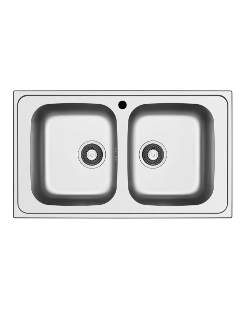 Lavello da incasso Tirreno862 in acciaio inox con doppia vasca 86x50x18H