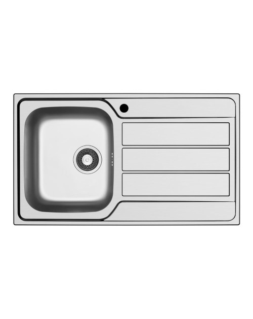 Lavello da incasso Tirreno861 in acciaio inox con vasca e gocciolatoio destro 86x50x18H
