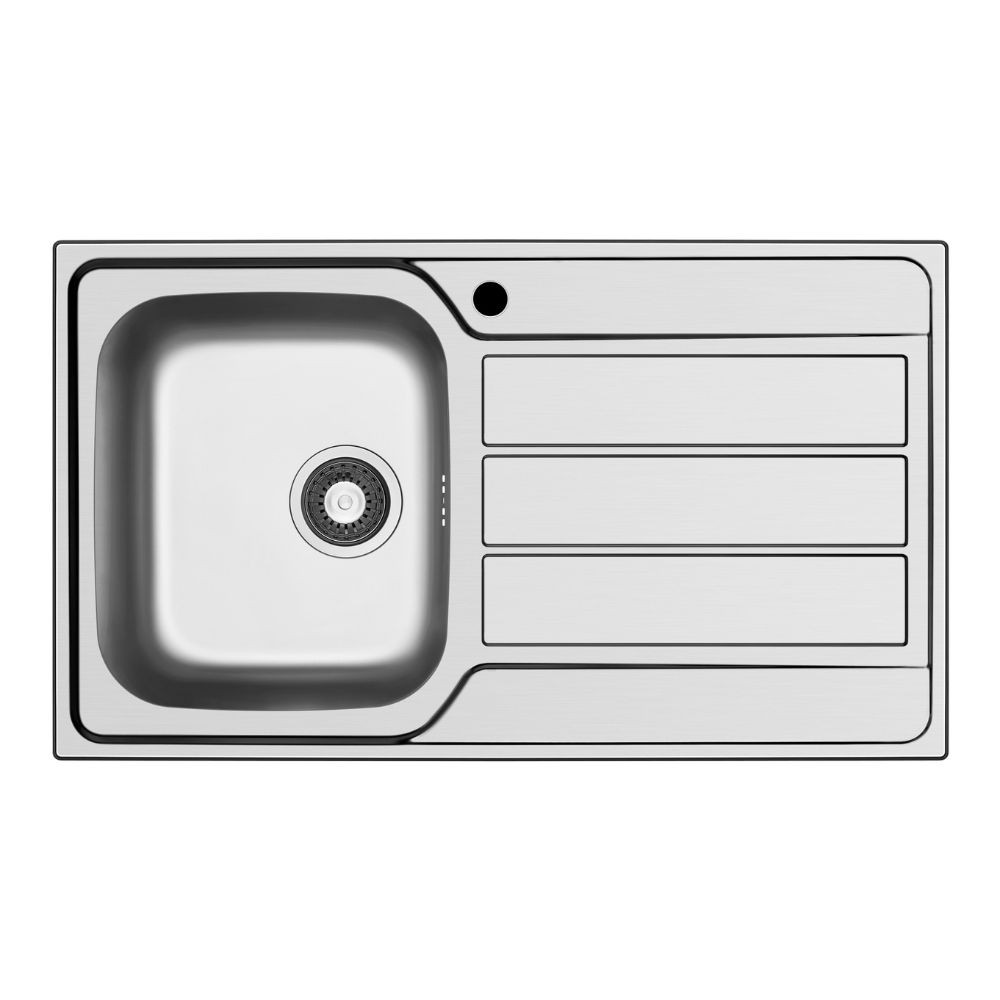 Lavello da incasso Tirreno861 in acciaio inox con vasca e gocciolatoio destro 86x50x18H