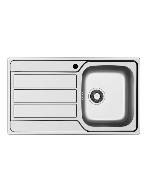 Lavello da incasso Tirreno861 in acciaio inox con vasca e gocciolatoio sinistro 86x50x18H