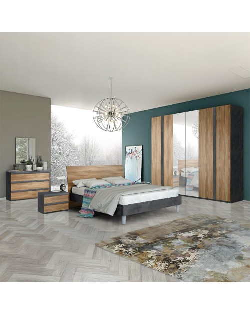Camera da letto noce dark e antracite Borghese