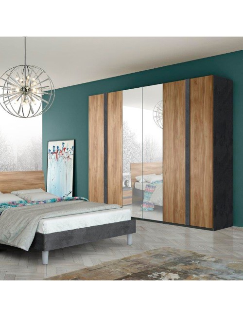 Camera da letto noce dark e antracite Borghese