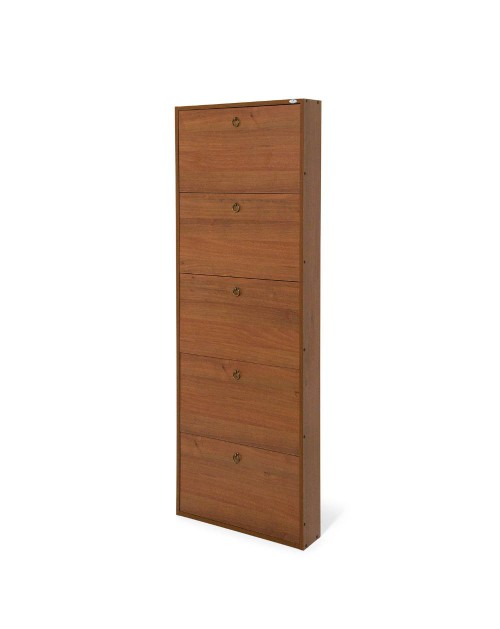 Scarpiera 5 ante Serena slim salvaspazio 180x65x15 colore noce antico