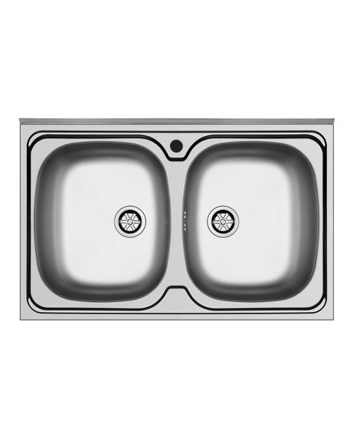 Lavello da appoggio Mediterraneo802 2 vasche con alzatina inox