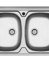 Lavello da appoggio Mediterraneo802 2 vasche con alzatina inox