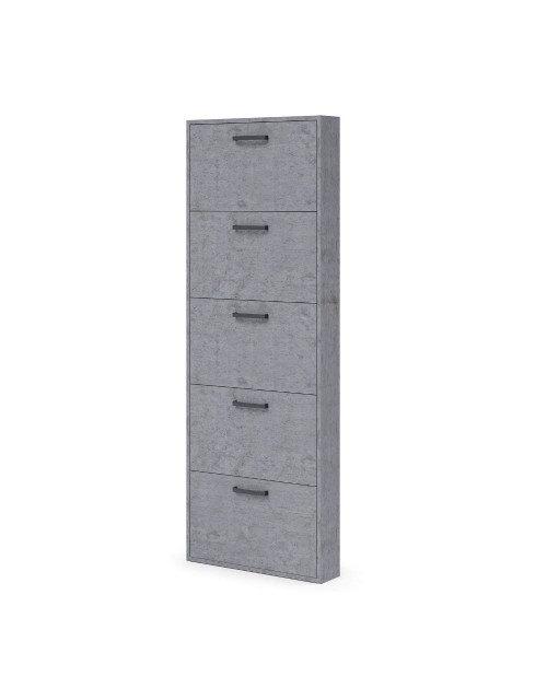 Scarpiera Serena 5 ante slim salvaspazio 180x65x15 colore cemento