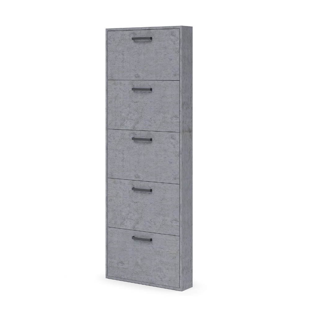 Scarpiera Serena 5 ante slim salvaspazio 180x65x15 colore cemento