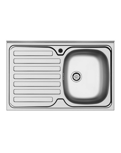 Lavello da appoggio Mediterraneo801 1 vasca e gocciolatoio sinistro con alzatina inox
