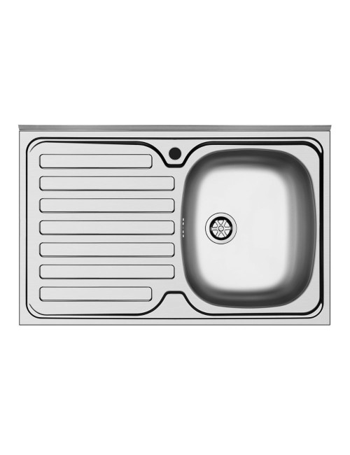 Lavello da appoggio Mediterraneo801 1 vasca e gocciolatoio sinistro con alzatina inox