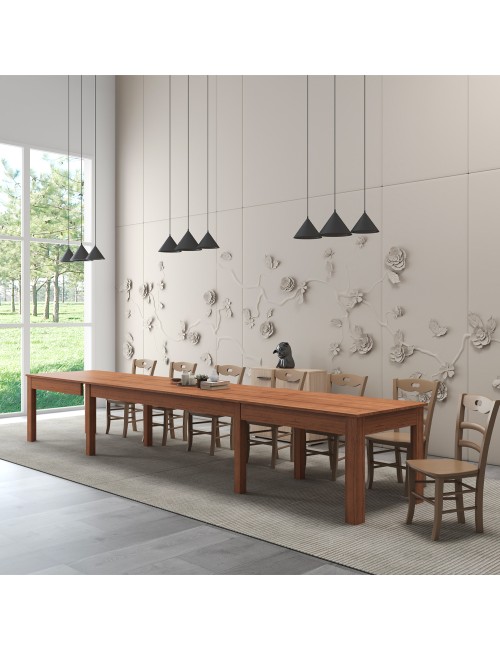 Tavolo Super4 160x90 allungabile a 320 cm colore noce naturale