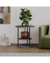 Tavolino da Salotto Grova 50x50 cm con Piano Forato Porta Piante Cemento e Metallo Nero