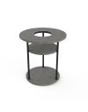 Tavolino da Salotto Grova 50x50 cm con Piano Forato Porta Piante Cemento e Metallo Nero