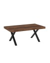 Tavolo allungabile England con piano in MDF noce e gambe nere 180x100x76H