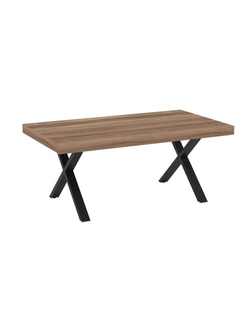 Tavolo allungabile England con piano in MDF quercia e gambe nere 180x100x76H