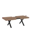 Tavolo allungabile England con piano in MDF quercia e gambe nere 180x100x76H