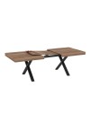 Tavolo allungabile England con piano in MDF quercia e gambe nere 180x100x76H