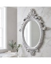 Specchio Decorativo Ovale MR8360 da Parete 60x81 cm con Cornice Barocca Silver