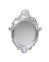Specchio Decorativo Ovale MR8360 da Parete 60x81 cm con Cornice Barocca Silver