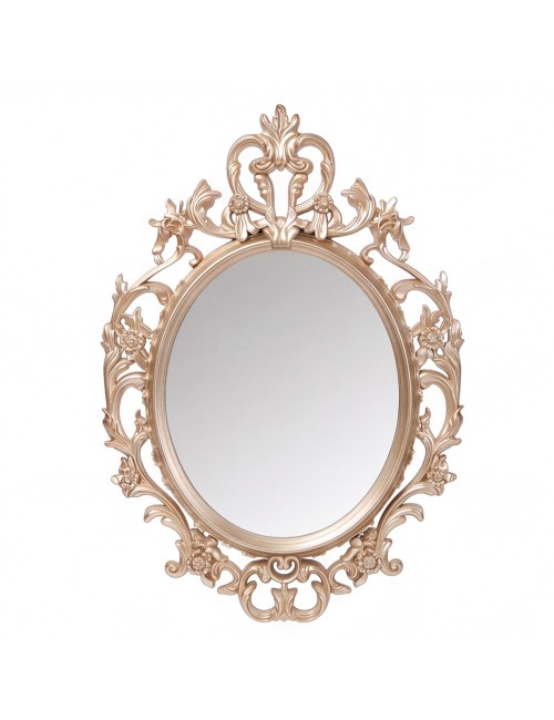 Specchio Decorativo Ovale MR5501 da Parete 36x53 cm con Cornice Barocca Gold