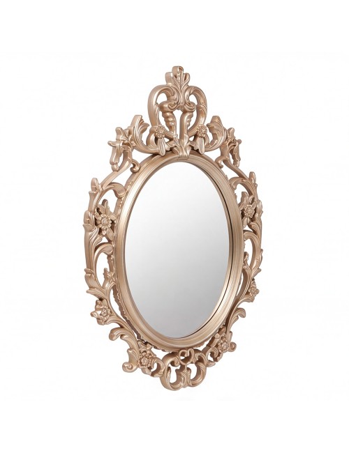 Specchio Decorativo Ovale MR5501 da Parete 36x53 cm con Cornice Barocca Gold