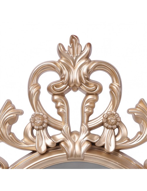 Specchio Decorativo Ovale MR5501 da Parete 36x53 cm con Cornice Barocca Gold