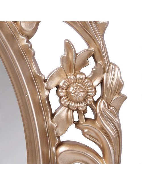 Specchio Decorativo Ovale MR5501 da Parete 36x53 cm con Cornice Barocca Gold