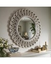 Specchio Decorativo Rotondo MR741 da Parete 60x60 cm con Cornice ad Anelli Concatenati Silver