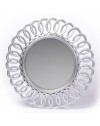Specchio Decorativo Rotondo MR741 da Parete 60x60 cm con Cornice ad Anelli Concatenati Silver