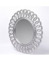 Specchio Decorativo Rotondo MR741 da Parete 60x60 cm con Cornice ad Anelli Concatenati Silver