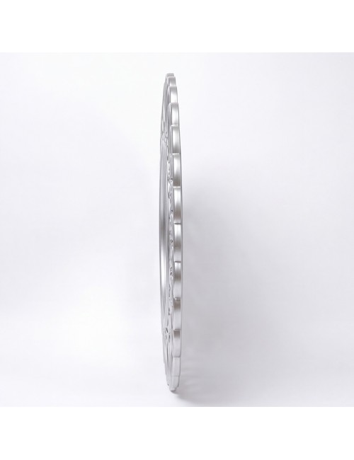 Specchio Decorativo Rotondo MR741 da Parete 60x60 cm con Cornice ad Anelli Concatenati Silver