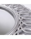 Specchio Decorativo Rotondo MR741 da Parete 60x60 cm con Cornice ad Anelli Concatenati Silver