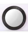 Specchio Decorativo Rotondo MR6043 da Parete 51x51 cm con Cornice Plissettata Nera