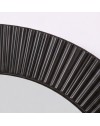 Specchio Decorativo Rotondo MR6043 da Parete 51x51 cm con Cornice Plissettata Nera