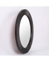 Specchio Decorativo Rotondo MR6043 da Parete 51x51 cm con Cornice Plissettata Nera