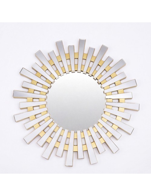 Specchio Decorativo Rotondo MRTDYY20217GOLD da Parete 55x55 cm Oro a Raggiera