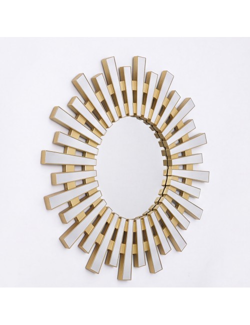 Specchio Decorativo Rotondo MRTDYY20217GOLD da Parete 55x55 cm Oro a Raggiera