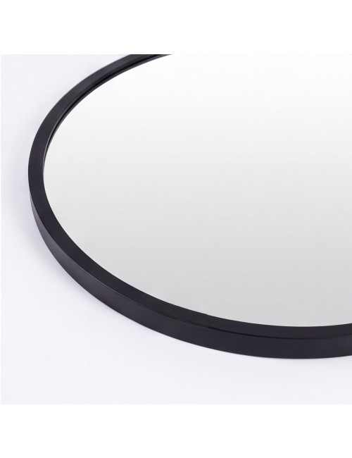 Specchio Decorativo Rotondo MR005 da Parete 60x60 cm con Cornice Nera
