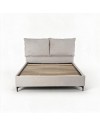 Letto Matrimoniale Vogue con Contenitore in Tessuto Grigio Chiaro – Eleganza e Comfort con Cuscini Imbottiti