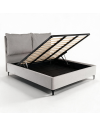 Letto Matrimoniale Vogue con Contenitore in Tessuto Grigio Chiaro – Eleganza e Comfort con Cuscini Imbottiti