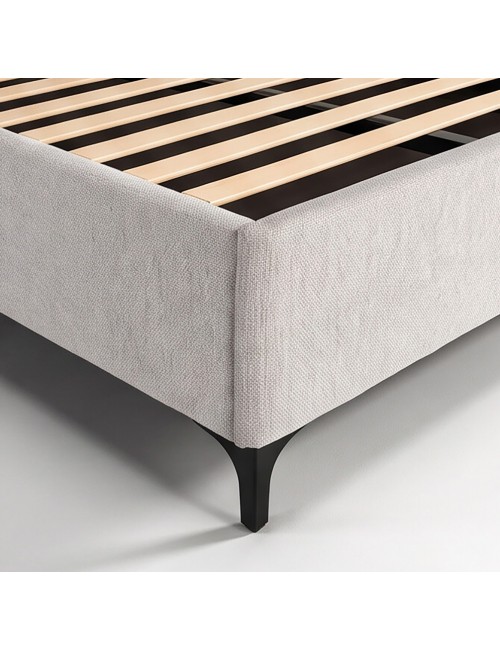 Letto Matrimoniale Vogue con Contenitore in Tessuto Grigio Chiaro – Eleganza e Comfort con Cuscini Imbottiti