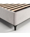 Letto Matrimoniale Vogue con Contenitore in Tessuto Grigio Chiaro – Eleganza e Comfort con Cuscini Imbottiti