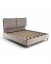 Letto Matrimoniale Vogue con Contenitore in Tessuto Tortora – Eleganza e Comfort con Cuscini Imbottiti