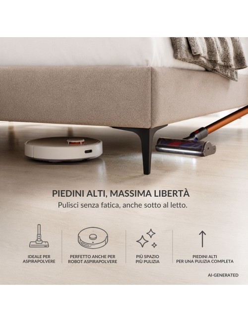 Letto Matrimoniale Vogue con Contenitore in Tessuto Tortora – Eleganza e Comfort con Cuscini Imbottiti