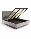 Letto Matrimoniale Vogue con Contenitore in Tessuto Tortora – Eleganza e Comfort con Cuscini Imbottiti