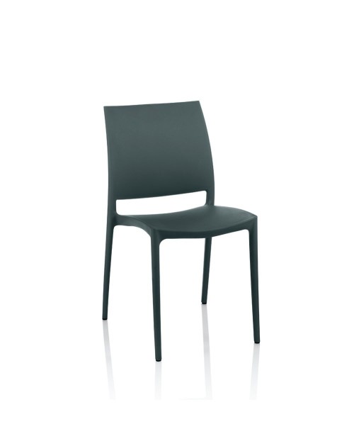 Set 4 Sedia polipropilene Curtis colore grigio metal