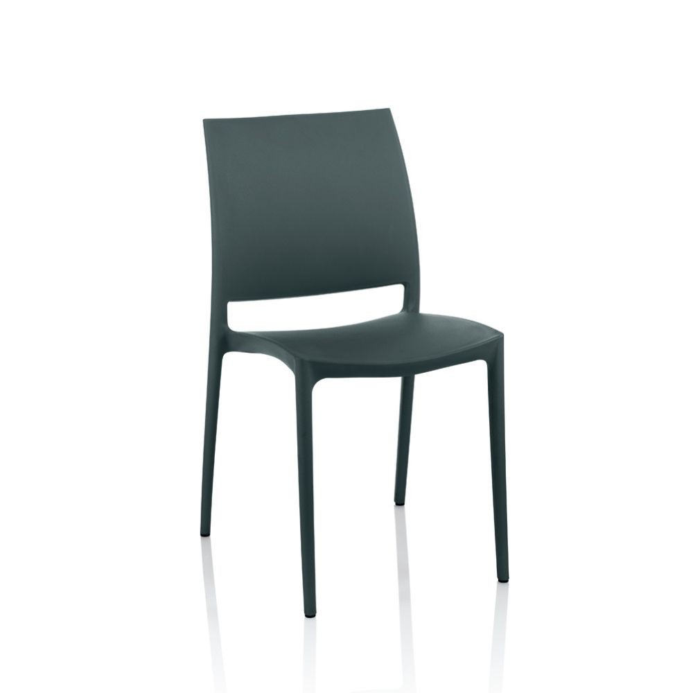 Set 4 Sedia polipropilene Curtis colore grigio metal