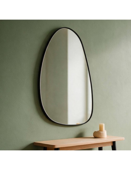 Specchio asimmetrico con cornice Nera 51x66H SPECCHIO4 Design e Armonia Unica