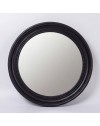 Specchio Decorativo Rotondo MR512 da Parete 45x45 cm Nero con Bordo Interno Perlinato